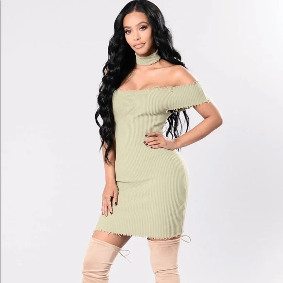fashion nova olive dress Vestido Maxi Can't Compare - Oliva